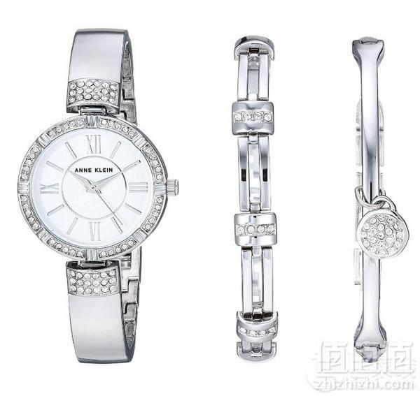 PRIMEDAY特价，Anne Klein 安妮克莱因 AK/3295SVST 施华洛世奇水晶装饰手表手链套装312.26元