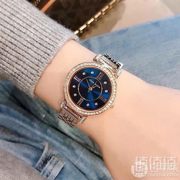 PRIMEDAY特价，Anne Klein 安妮·克莱因  水晶点缀玫瑰金手镯手表317.49元