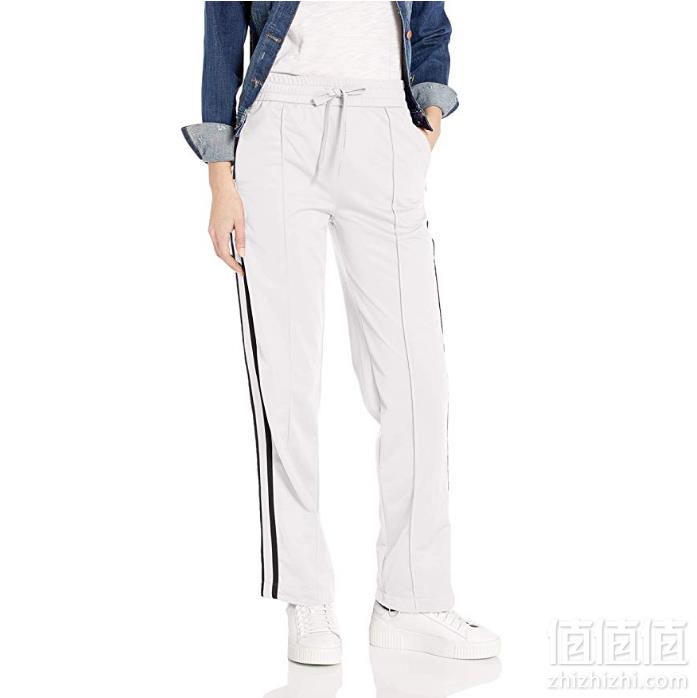 PRIMEDAY活动，Armani Exchange 阿玛尼副牌 女式 阔腿带条纹抽绳裤子 白色 限M码199.55元