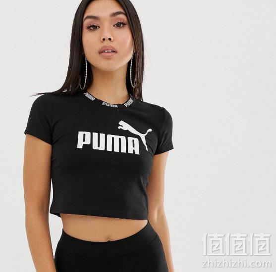 限L码，PUMA 彪马  logo短款女子短袖T恤87.08元