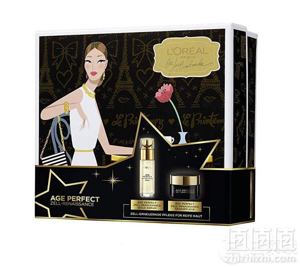PrimeDay特价，亚马逊定制礼盒套装 L'Oréal Paris 巴黎欧莱雅 金致臻颜 黑松露 修复精华30ml+面霜50ml套装225.67元