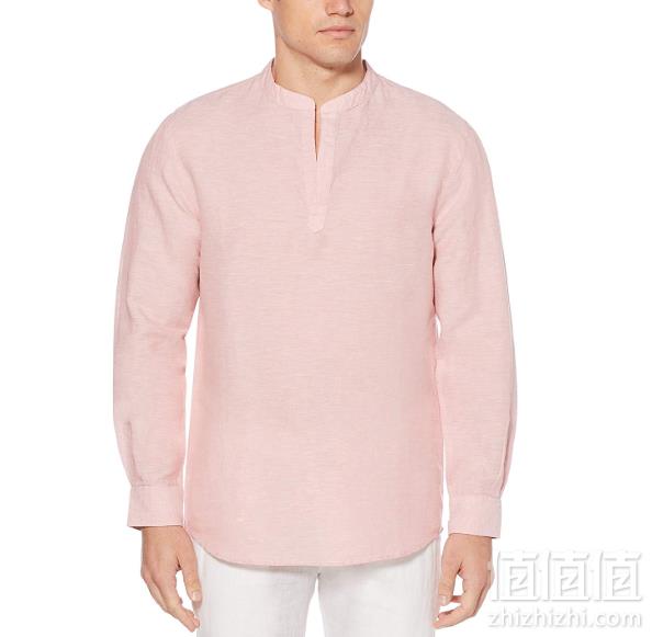 PrimeDay特价，Perry Ellis 派瑞·艾力斯 男式亚麻棉衬衫 M码138.74元（单件包邮）