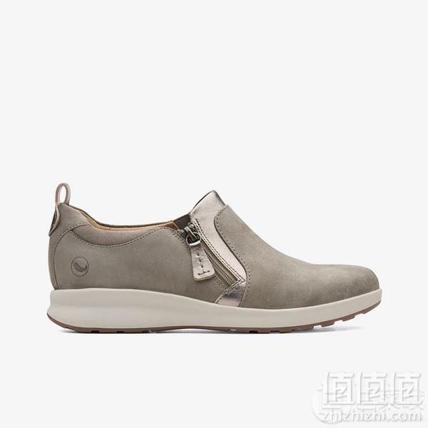 限UK4码，Clarks 其乐 Un Adorn Zip 女士侧拉链平底休闲鞋254.96元