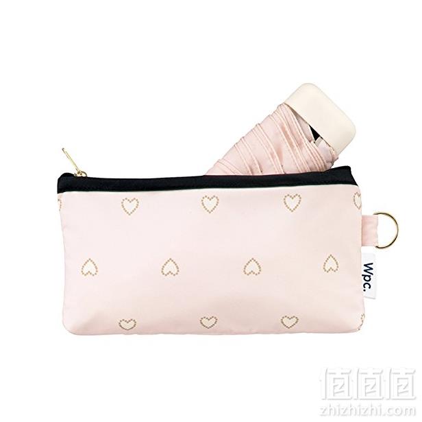w.p.c  黄金串珠爱心 粉色 折叠 遮阳伞50cm108.5元