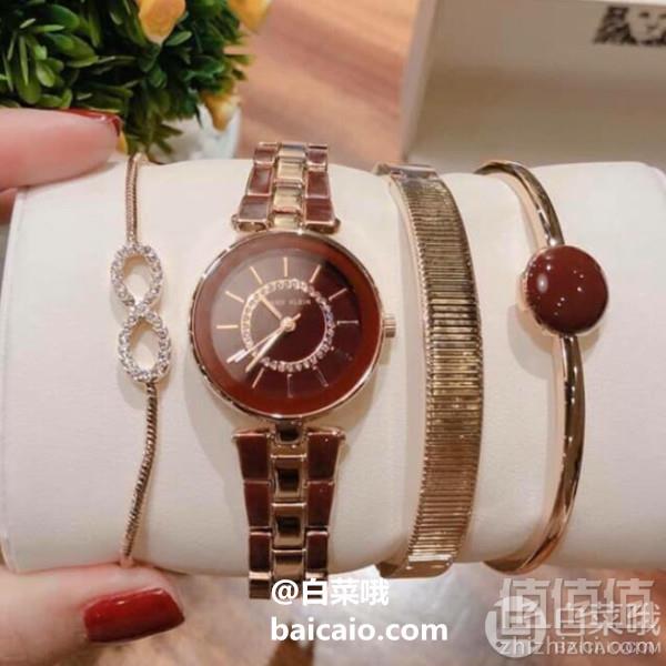 PrimeDayç¹ä»·ï¼Anne Klein å®å¦®Â·åè±æ© AK/3286BYST æ½åæ´ä¸å¥æ°´æ¶ å¥³å£«æé¯æè¡¨å¥è£332.46å