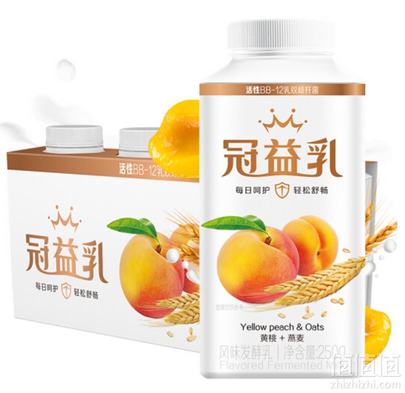 蒙牛 冠益乳 风味发酵乳 燕麦+黄桃味酸奶 250g*4瓶低至12元/件（双重优惠）