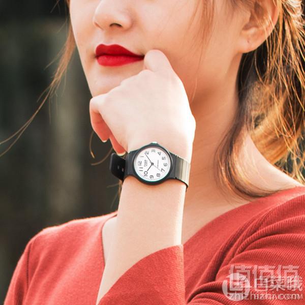 CASIO 卡西欧 EAW-MQ-24-7B2 中性黑色树脂表带手表86.02元