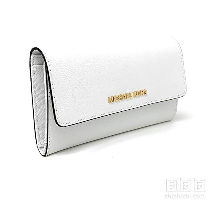 Michael Kors 迈克高仕 Jet Set Travel 大号三折皮革钱包 白色372.38元
