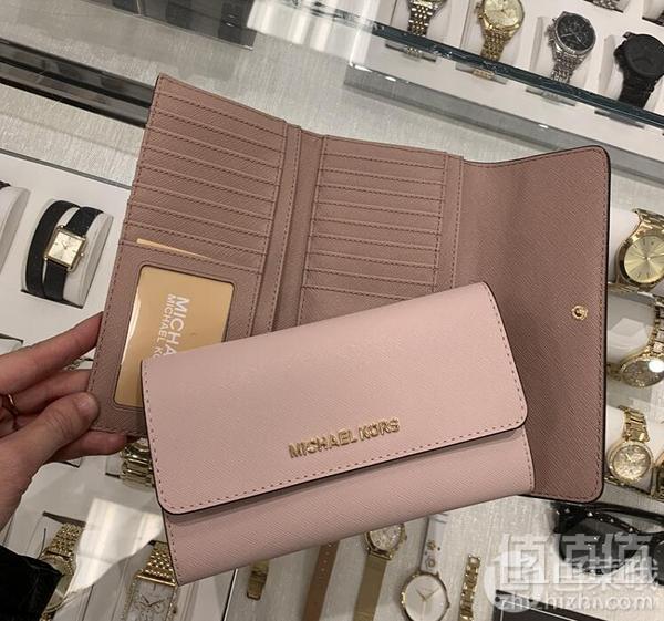Michael Kors 迈克高仕 Jet Set Travel 大号三折皮革钱包 白色372.38元