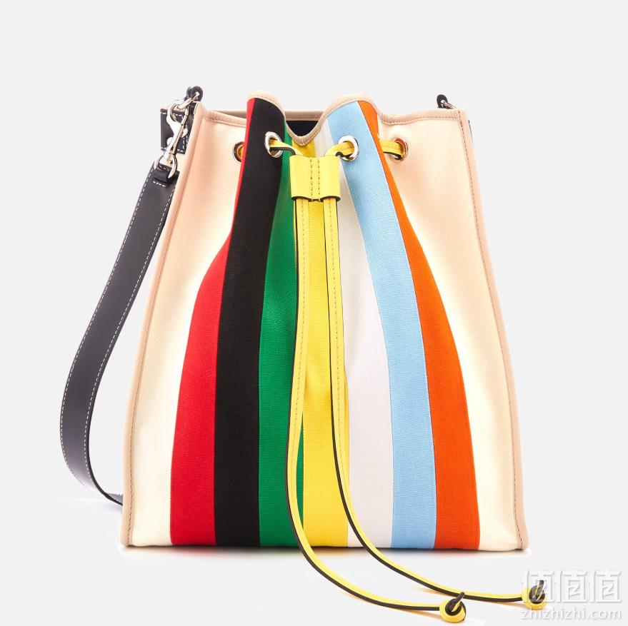 JW Anderson 女士抽绳彩虹条纹水桶包免费直邮到手约2889.64元