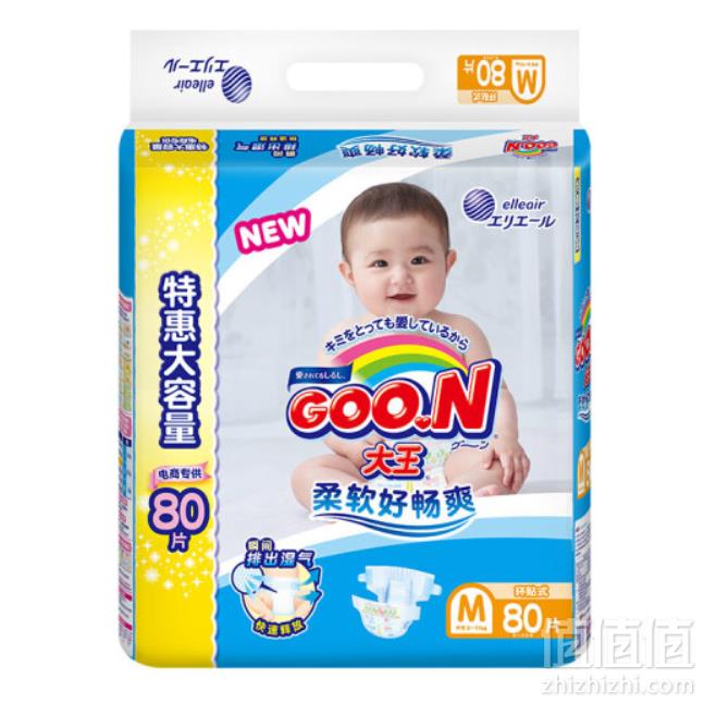 1564016121609192.png 限Plus会员,GOO.N 大王 维E系列 纸尿裤M80*4包+花信风环贴系列M4片*4包 ¥288.4包邮72.1元/包(双重优惠)
