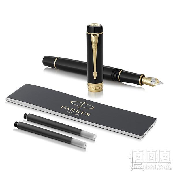 Parker 派克 Duofold International 世纪名望纯黑金夹钢笔（小豆腐）M尖1460.83元
