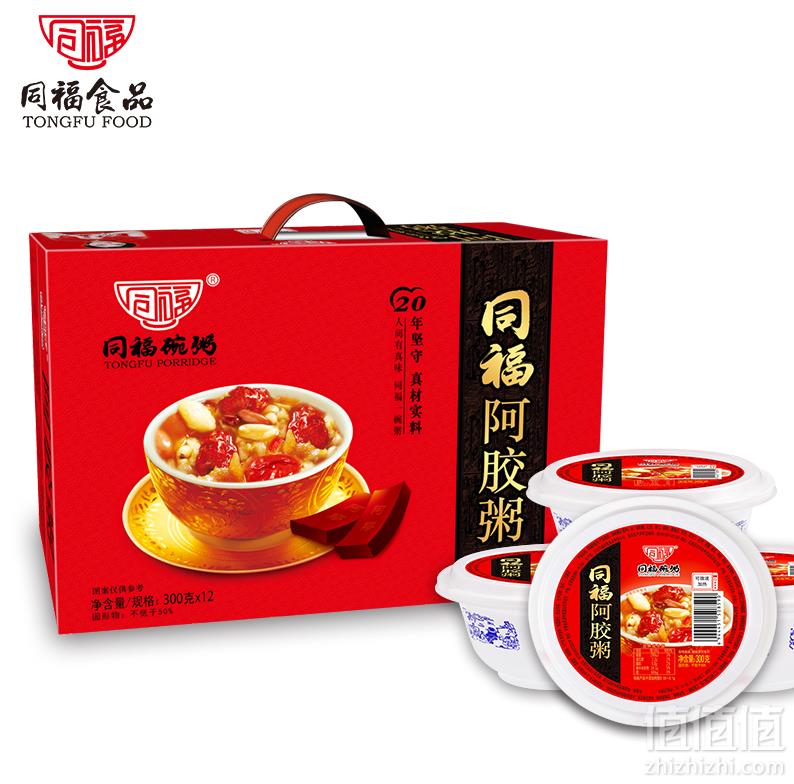 同福 阿胶粥300g*12碗整箱礼盒装34元包邮（需领券）