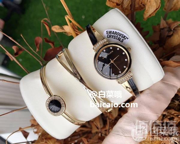 Anne Klein 安妮·克莱恩 AK/3292BKST 施华洛世奇水晶 女士手镯手表套装308.26元