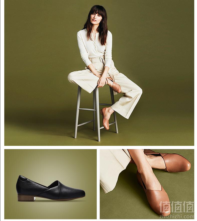 2019秋季新款，Clarks 其乐  Juliet Palm 女士真皮一脚蹬乐福鞋  码全380.09元（国内天猫848元）