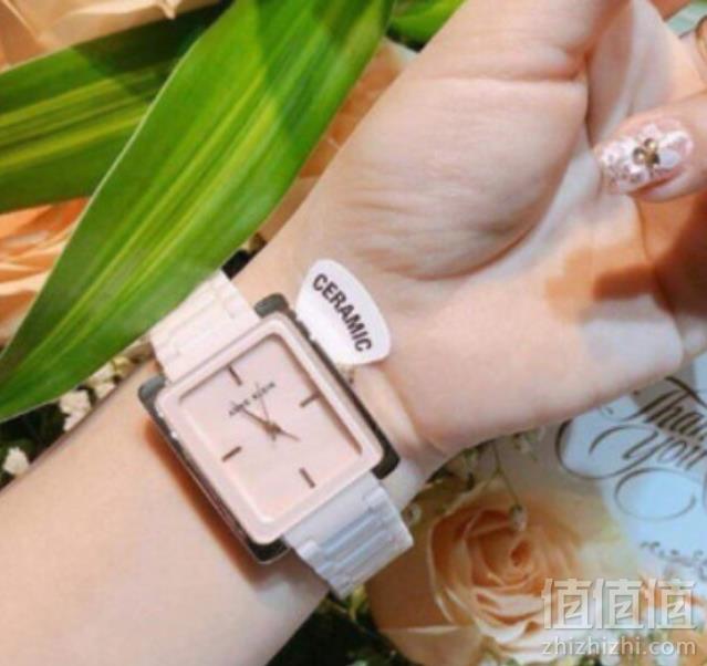 Anne Klein 安妮克莱因 AK/2952LPRG  女士方形陶瓷石英手表新低341.4元