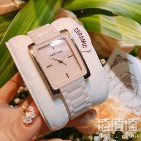 Anne Klein 安妮克莱因 AK/2952LPRG  女士方形陶瓷石英手表新低341.4元