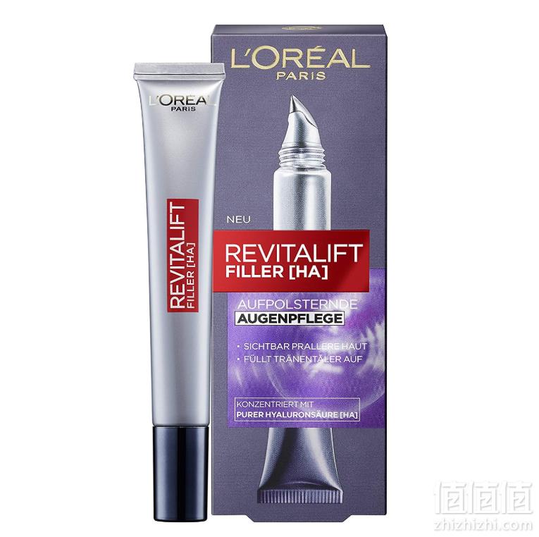 L'Oreal Paris 欧莱雅 复颜玻尿酸水光充盈导入眼霜 15ml*2件装170.15元