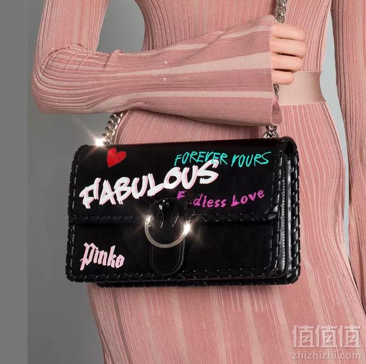 王子文同款，PINKO 品高 MINI LOVE FABULOUS系列 女士编织边涂鸦燕子包699元包邮（需付定金10元）