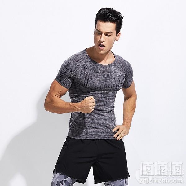 德国专业运动服饰品牌，Gym Aesthetics 女士透气圆领紧身运动短袖T恤 两色49元包邮（男款59元）