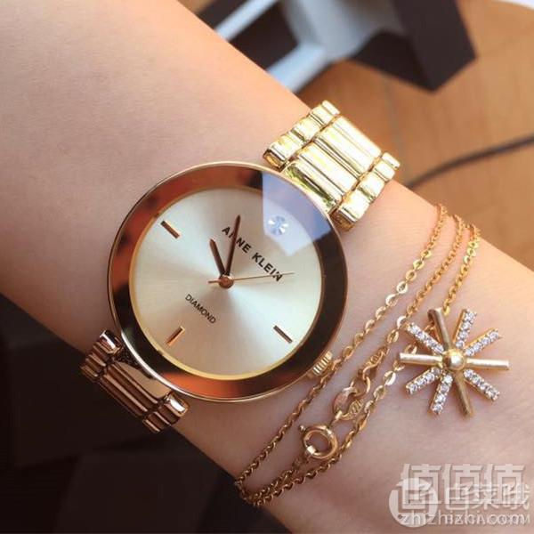 Anne Klein 安妮克莱因 AK/1362CHGB 女士镶钻时装腕表238.63元