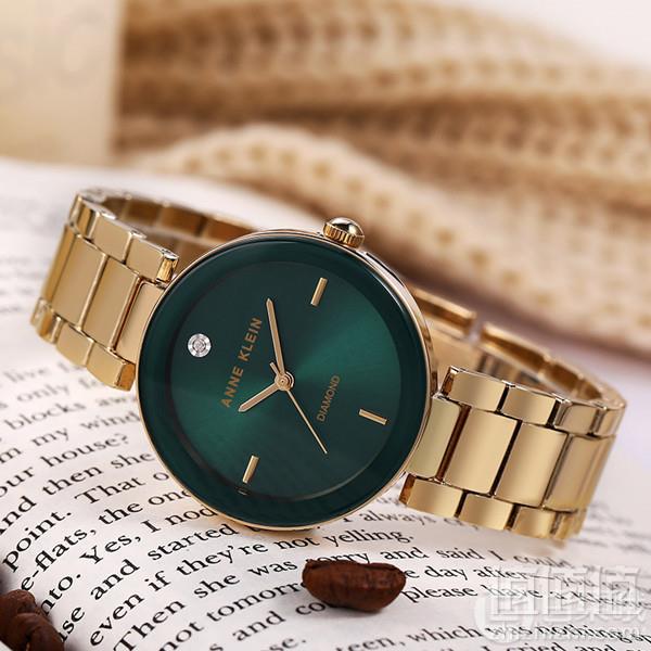 Anne Klein 安妮克莱因 AK/1362CHGB 女士镶钻时装腕表238.63元