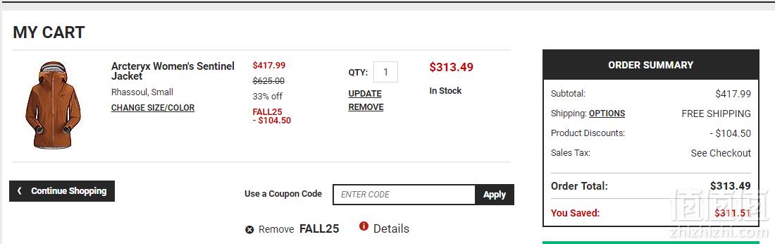 <span>降46刀！</span>获奖产品，Arc'teryx 始祖鸟 Sentinel 女士3层Gore-Tex®防水冲锋衣 3.49（需用码）到手2278元（国内官网5000元）