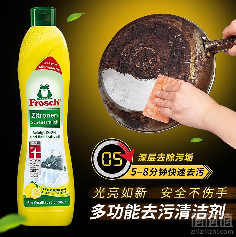 德国进口，Frosch 菲洛施 不锈钢陶瓷清洁剂 500ml19元包邮（需领券）