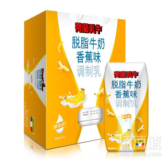 法国原装进口，荷兰乳牛 脱脂牛奶 香蕉味 200ml*12*5件87.5元（19.5元/件）