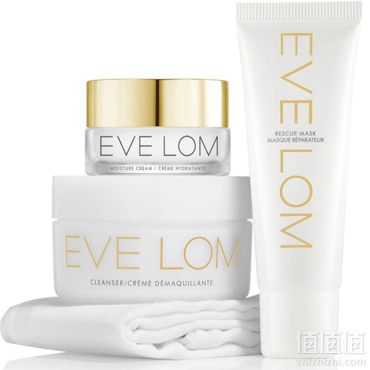 EVE LOM 尝鲜护肤套装 （卸妆膏50ml+保湿面霜10ml+急救面膜25ml+迷你洁面巾） £50.7免费直邮到手466元
