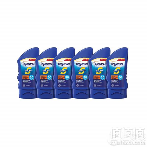 Coppertone 水宝宝 SPF50 运动清透防晒霜89ml*6支新低118.63元
