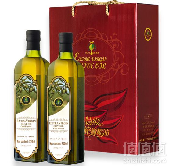 Liz 丽兹 特级初榨橄榄油礼盒 750ml*2瓶 *4件 149.6元包邮37.4元/件（双重优惠）