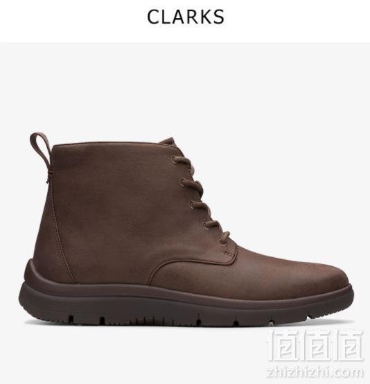 2色多码，Clarks 其乐 男士 Tunsil Grove 经典圆头系带舒适高帮靴子267.67元