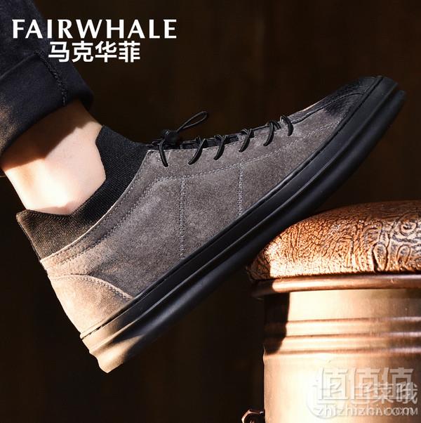 Mark Fairwhale 马克华菲 男士加绒真皮休闲板鞋159元包邮（需领券）