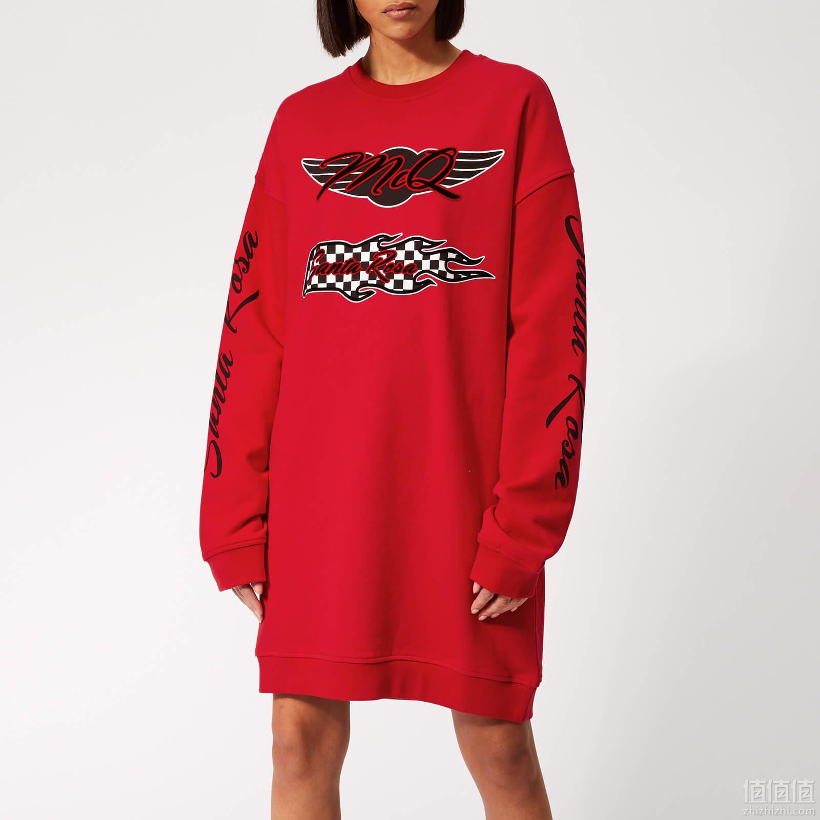McQ Alexander McQueen Women's Slouchy Sweat Dress - Cadillac Red