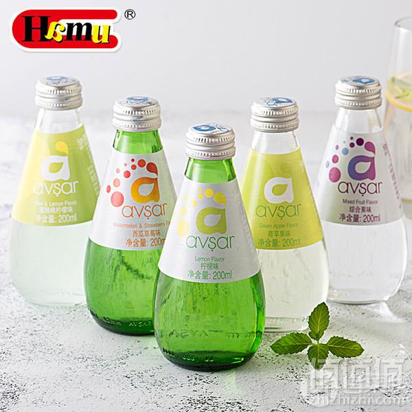 土耳其进口，Hamu 矿泉气泡水高颜值玻璃瓶饮料200ml*4瓶史低14.25元包邮（需领券）