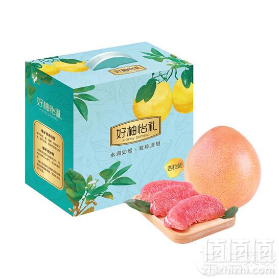 营养更高，京觅 精选特级三红蜜柚 4粒装 净重约5-6kg*3箱95.29元
