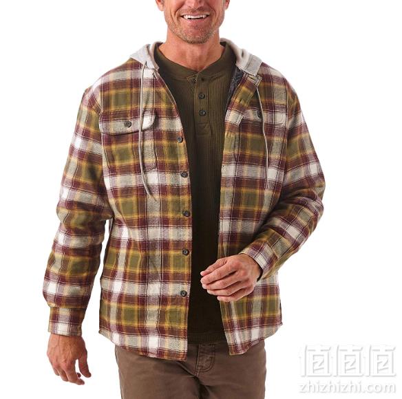 两色码全，Wrangler 牧马人 男士长袖羊绒衬里法兰绒连帽衬衫178.23元