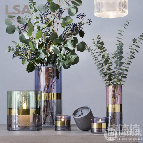 LSA International Bangle系列 镀金三拼彩色 玻璃高脚红酒杯 BN06 525ml*2个新低201.09元
