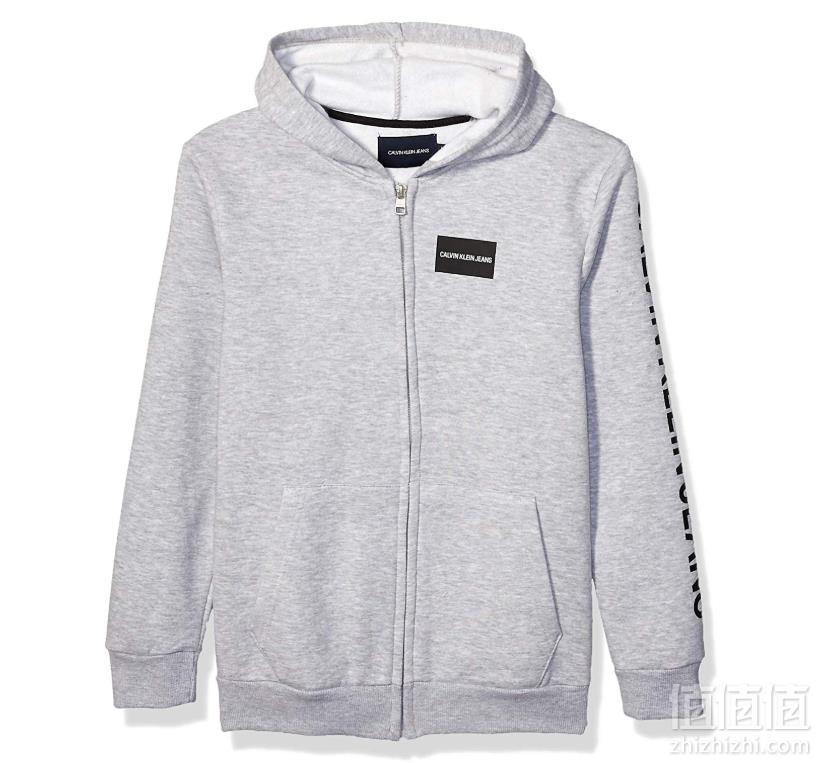 2色多码，Calvin Klein 卡尔文·克莱恩 Full Zip 儿童拉链抓绒连帽衫175.87元