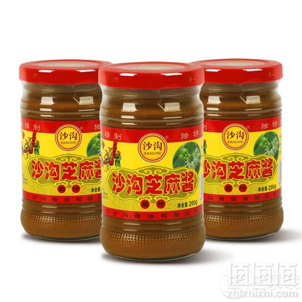 沙沟 纯芝麻酱200g*3瓶新低19.9元包邮（需领券）