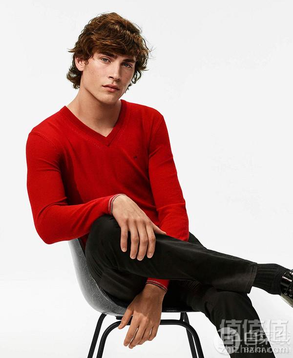 Calvin Klein 卡尔文·克莱恩 男士100%美利奴羊毛V领毛衣263.98元