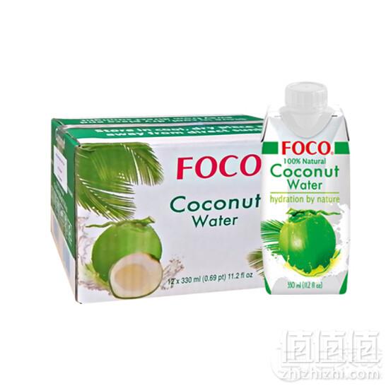 越南原装进口，FOCO 兰蒂斯 椰子水饮料 330ml*12听*2箱57元