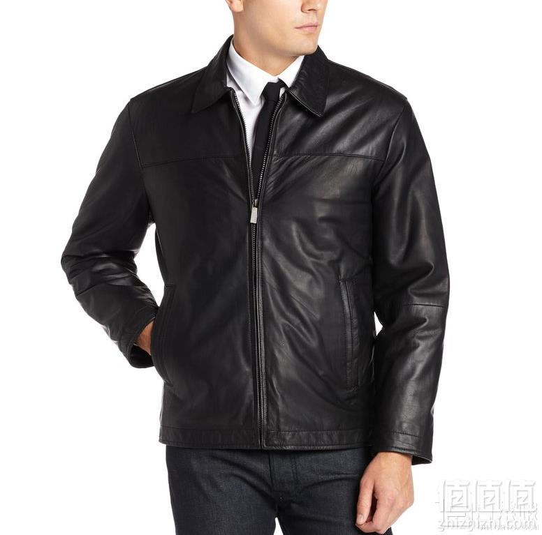 M码，Perry Ellis 派瑞·艾力斯 男士羊羔皮夹克783.4元