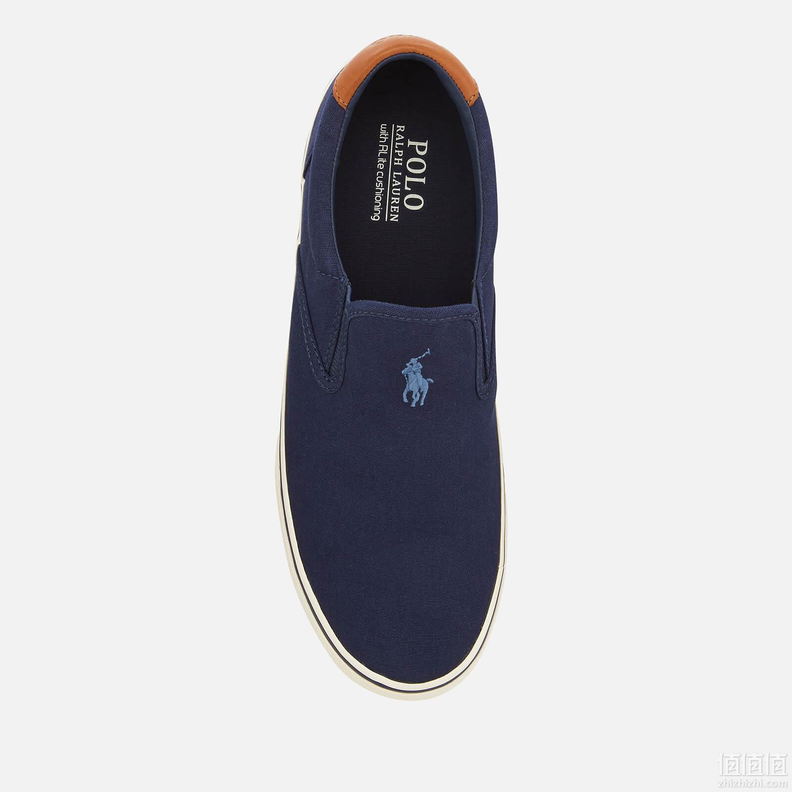 Polo Ralph Lauren汤普森（Thompson）帆布男士硫化便鞋-Newport Navy-UK 7-蓝色