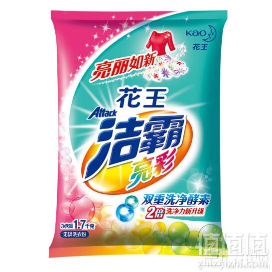 Kao 花王 洁霸 亮彩无磷洗衣粉 1700g*3袋37.5元