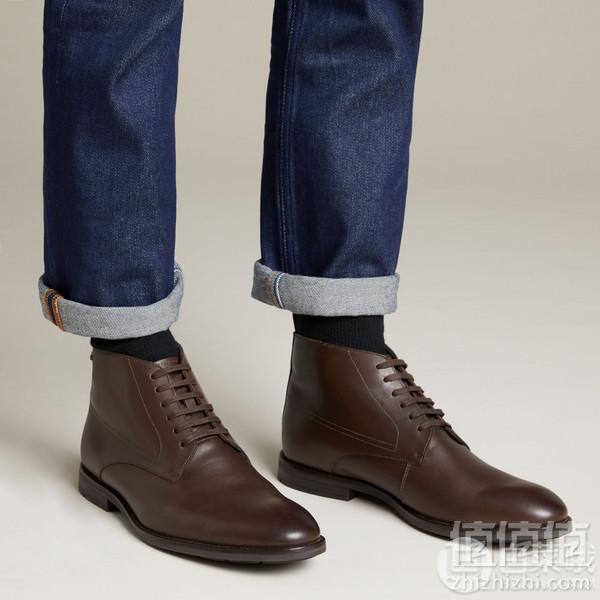 UK9码，Clarks 其乐 Ronnie Up 男士真皮GTX防水短靴275.46元（京东旗舰店折后1369元）