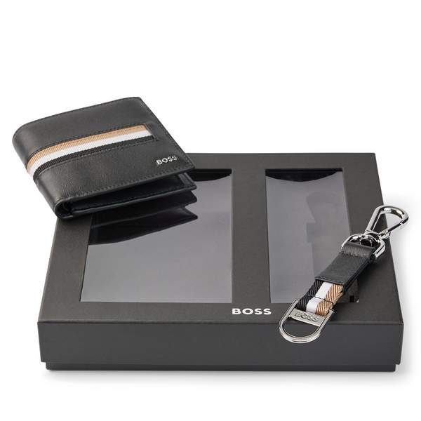 BOSS Hugo Boss 雨果·博斯 GBBM_4cc 男士牛皮两折钱包+钥匙扣礼盒50487340499元