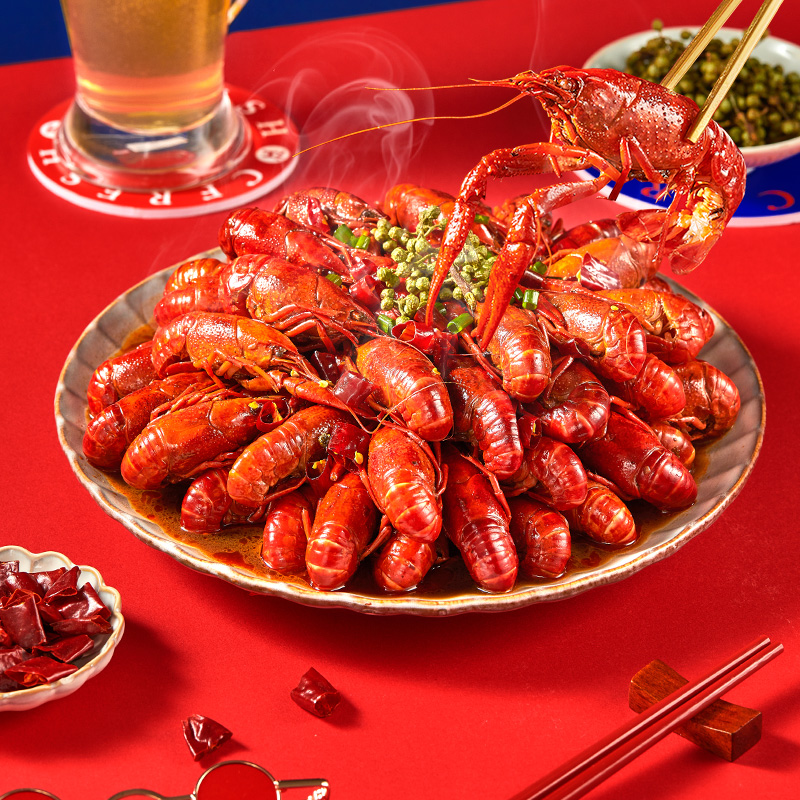 御鲜锋 潜江麻辣/蒜蓉/十三香小龙虾 整虾700g*4盒99元包邮（下单立减）