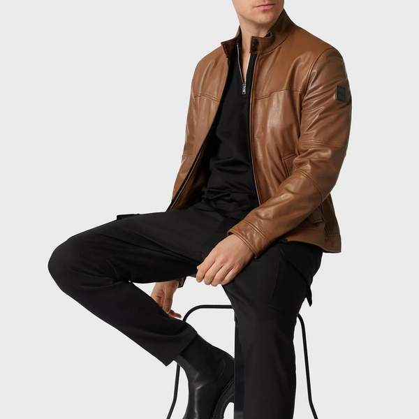 BOSS Hugo Boss 雨果·博斯 Josep2 男士山羊皮机车夹克504822271414元
